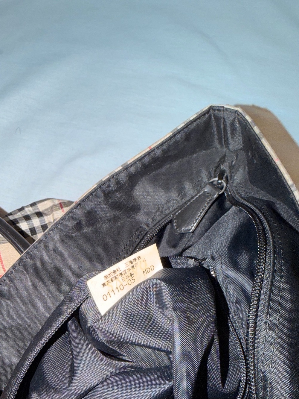 Burberry Blue Label Nova Check Canvas Zipper Tote Bag - Picture 8 of 16